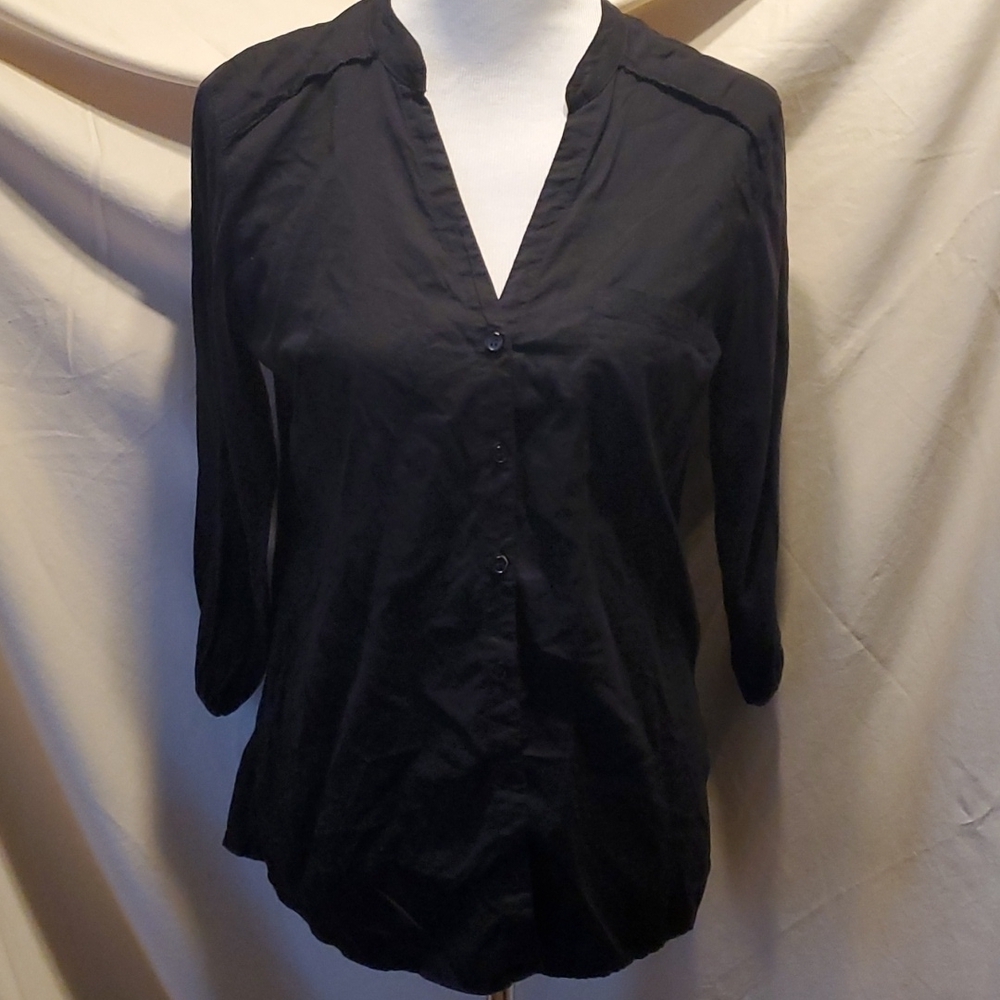 Splendid Black Button Up Top SZ SM